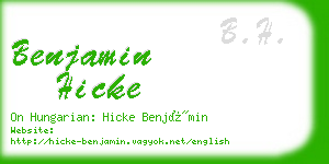 benjamin hicke business card